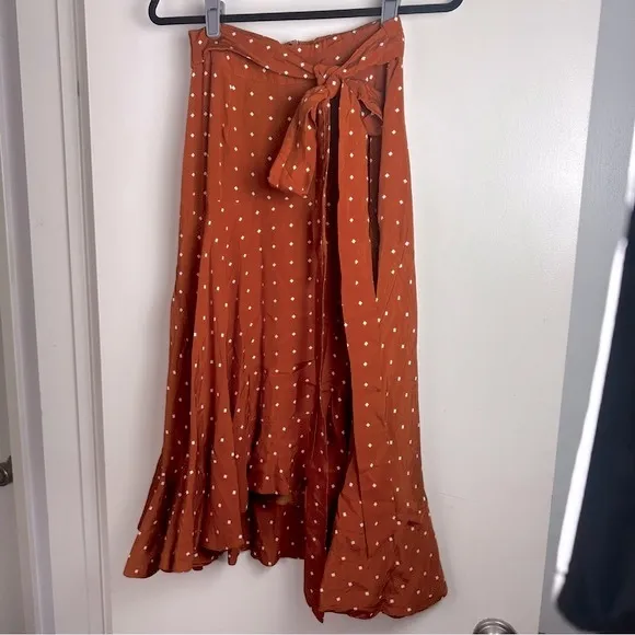 Faithful The Brand Revolve Kamares Ruffle Asymmetrical Skirt inStefano Print 4/S