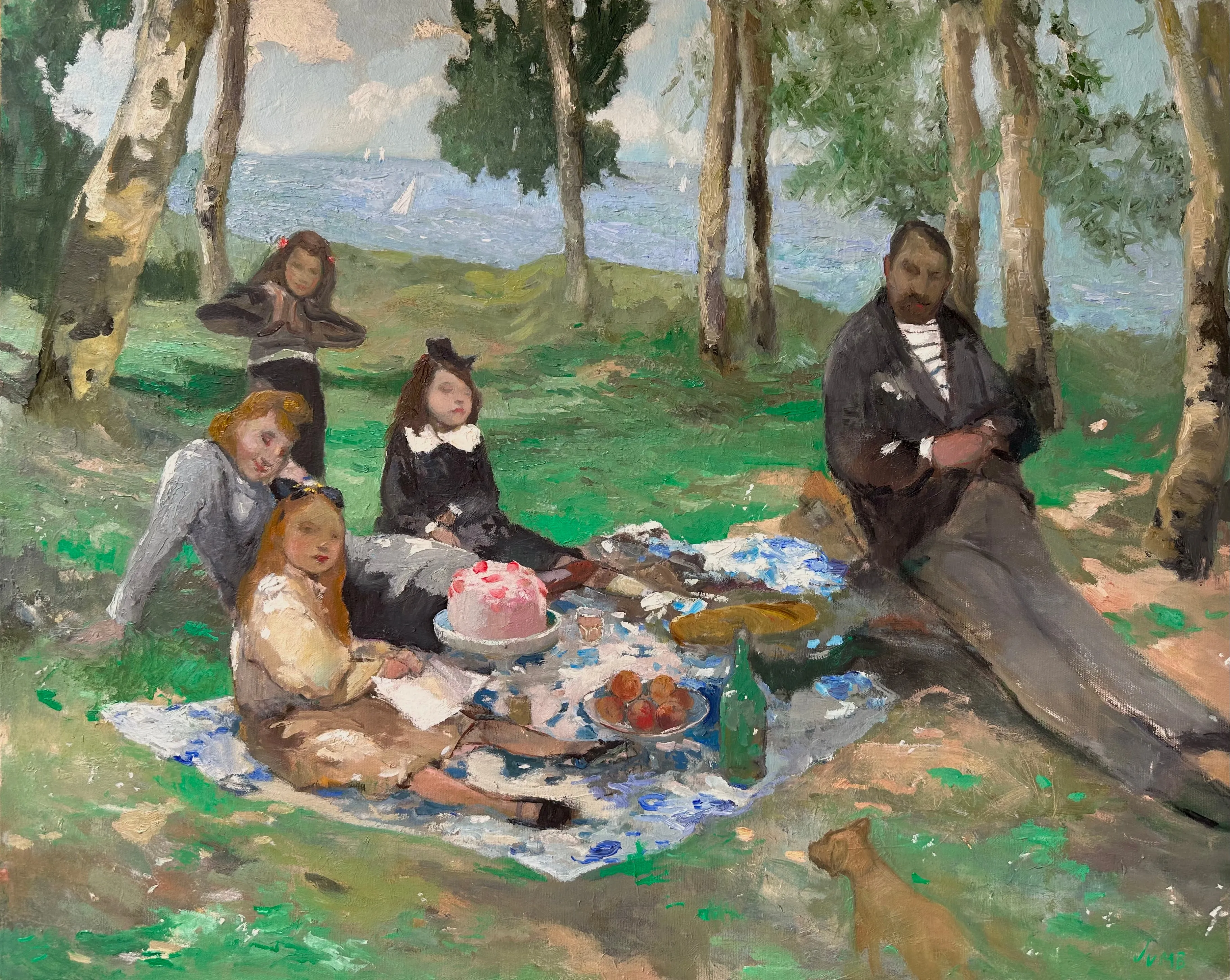 Family Picnic by the Sea