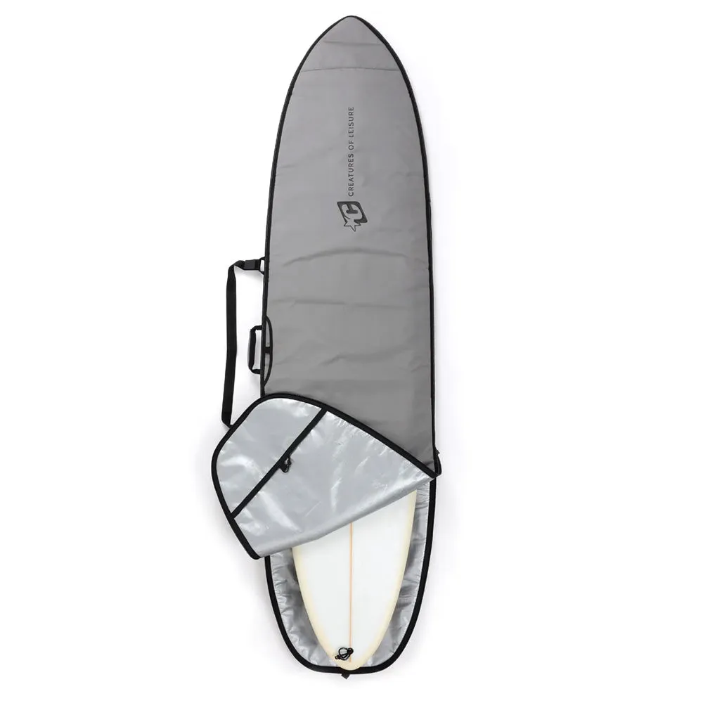 Fish Icon - Silver Black SurfBoard Cover