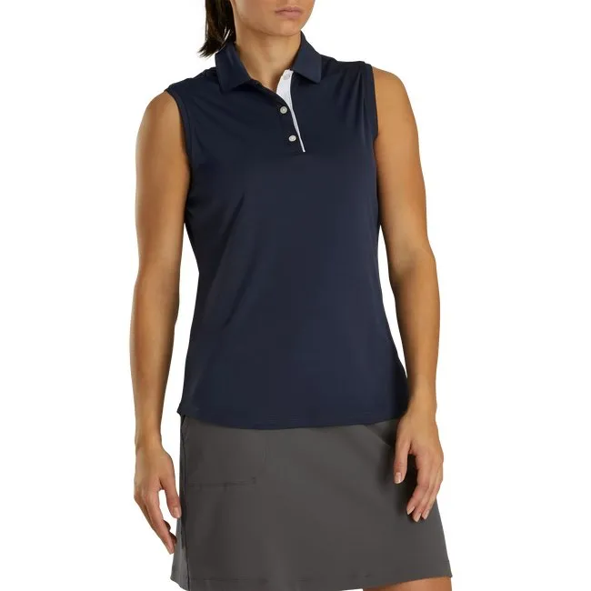 FootJoy Women's ProDry Interlock Sleeveless Shirt Self Collar