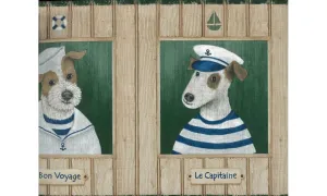 Framed White Dog LK1503 Wallpaper Border