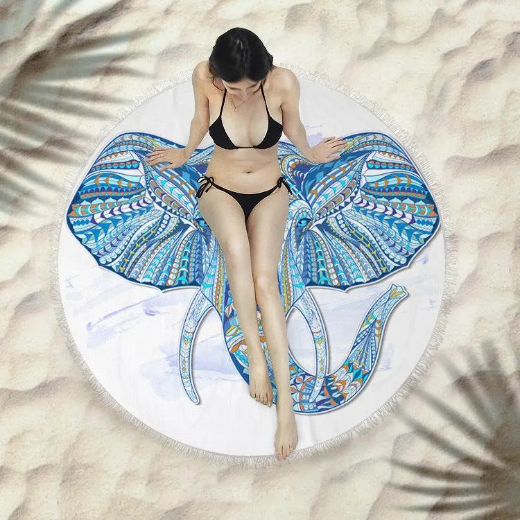 Fringed beach towel round bath towel beach towel