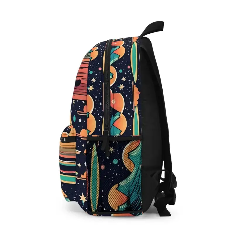 Galactic Cat with Ufo Backpack for Starry Nights