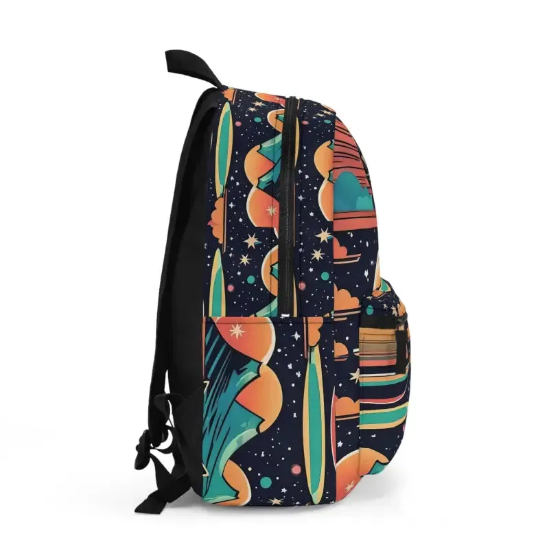 Galactic Cat with Ufo Backpack for Starry Nights