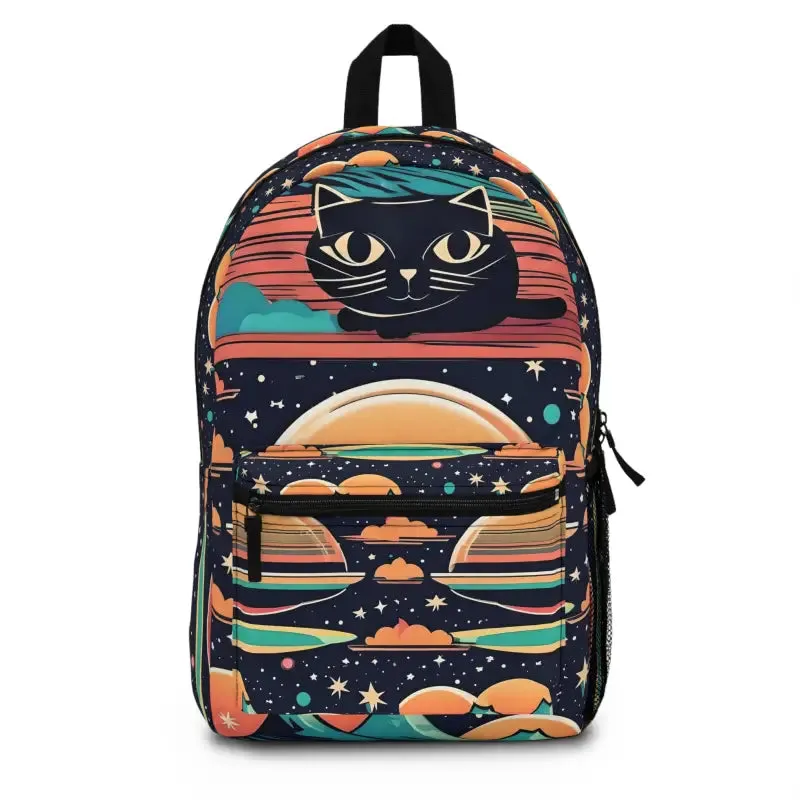 Galactic Cat with Ufo Backpack for Starry Nights