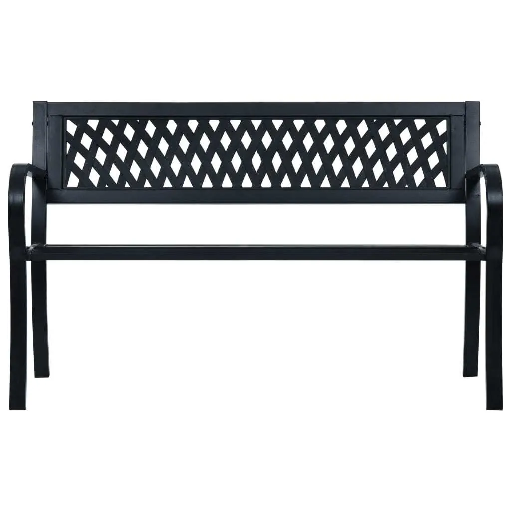 Garden Bench 49.2" Black Steel