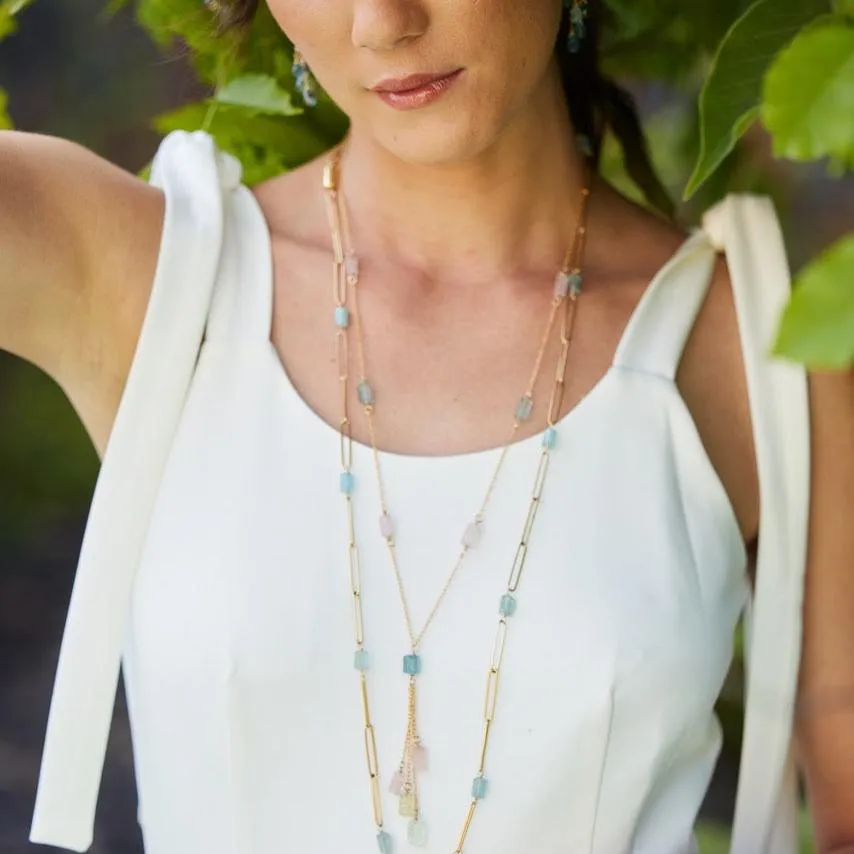 Gem Paperclip Necklace