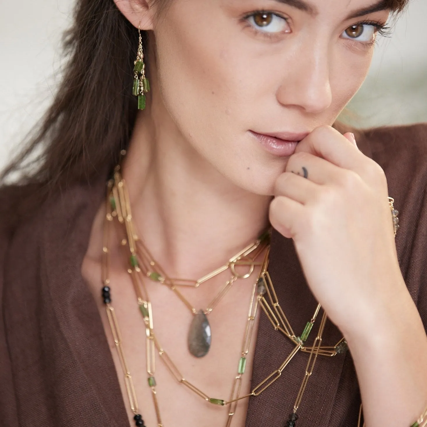Gem Paperclip Necklace
