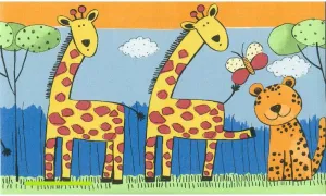 Giraffe Lion Butterfly ZW74530 Wallpaper Border