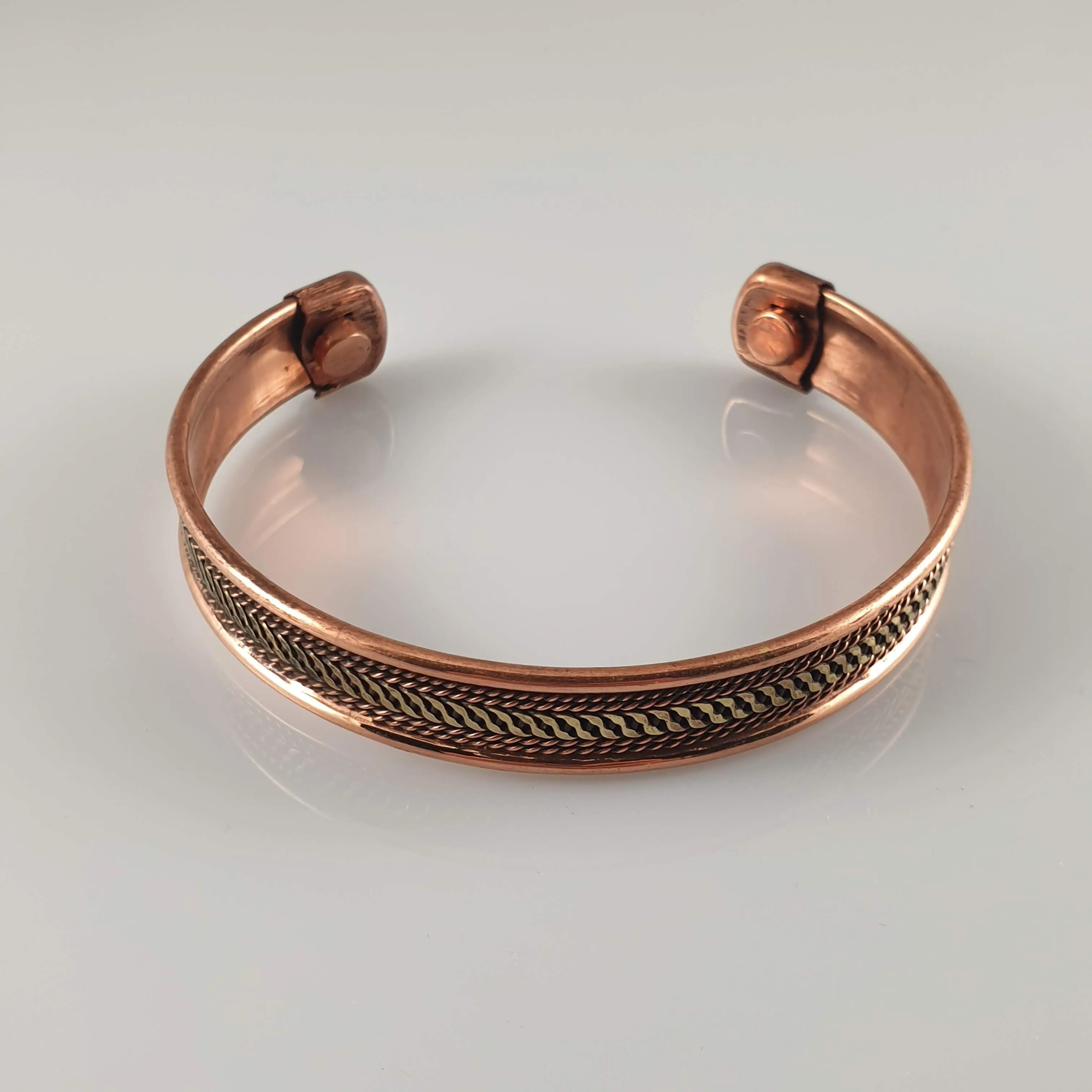 Golden Stripes Copper Magnetic Bracelet