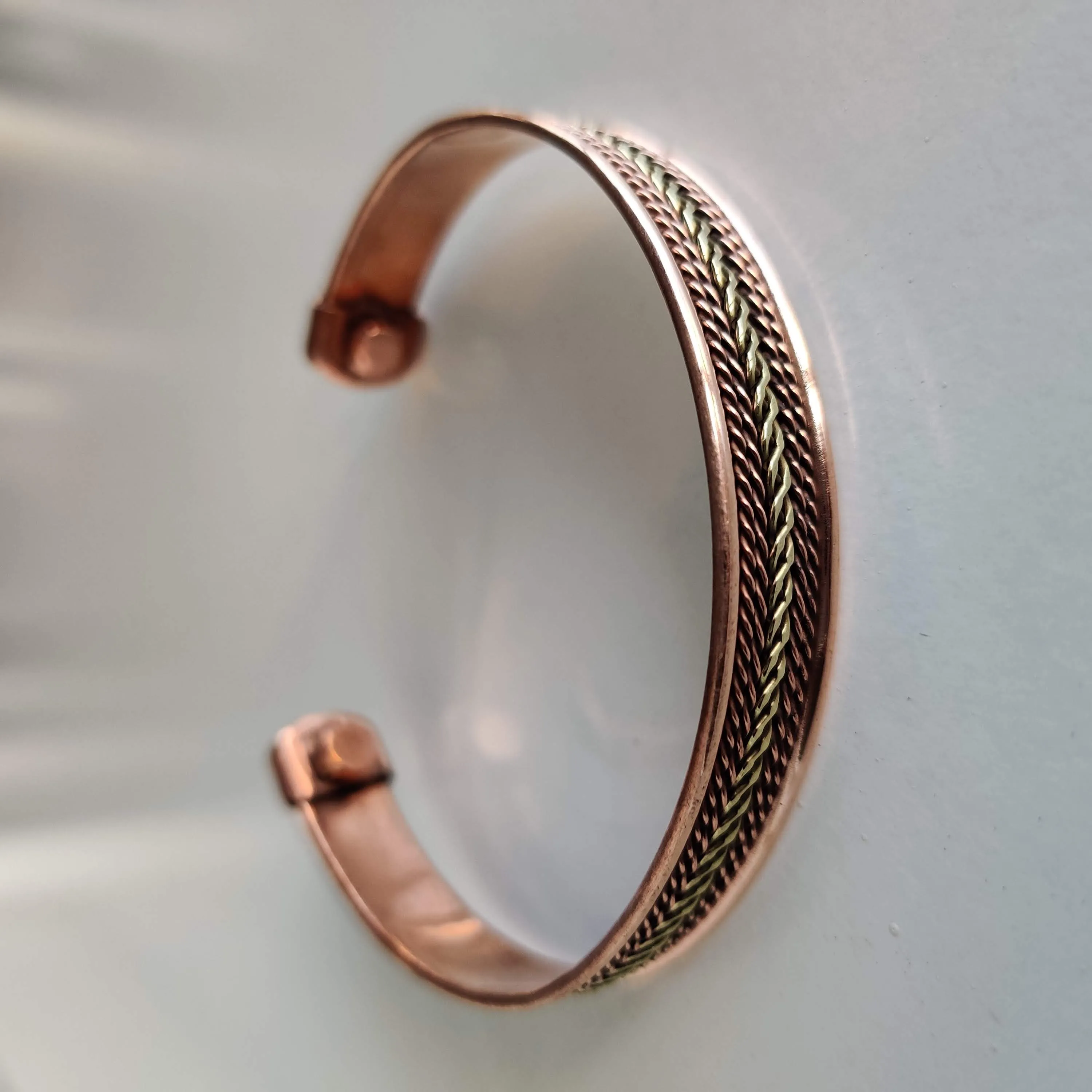 Golden Stripes Copper Magnetic Bracelet