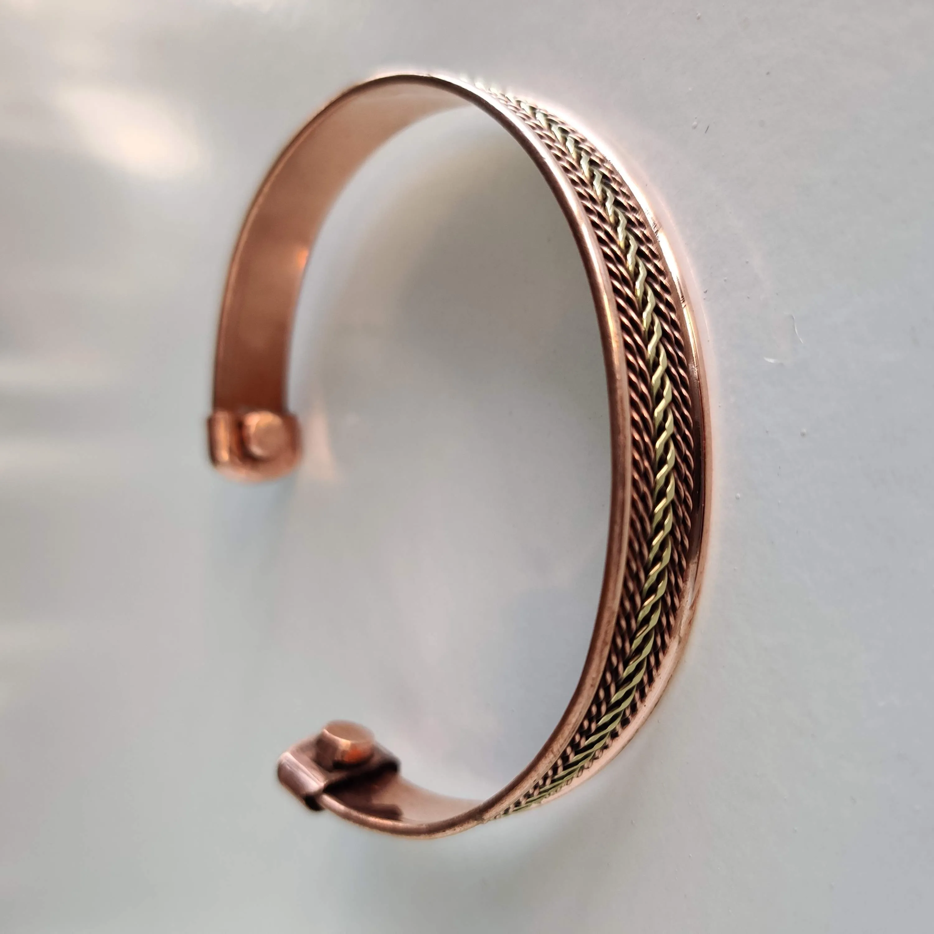 Golden Stripes Copper Magnetic Bracelet