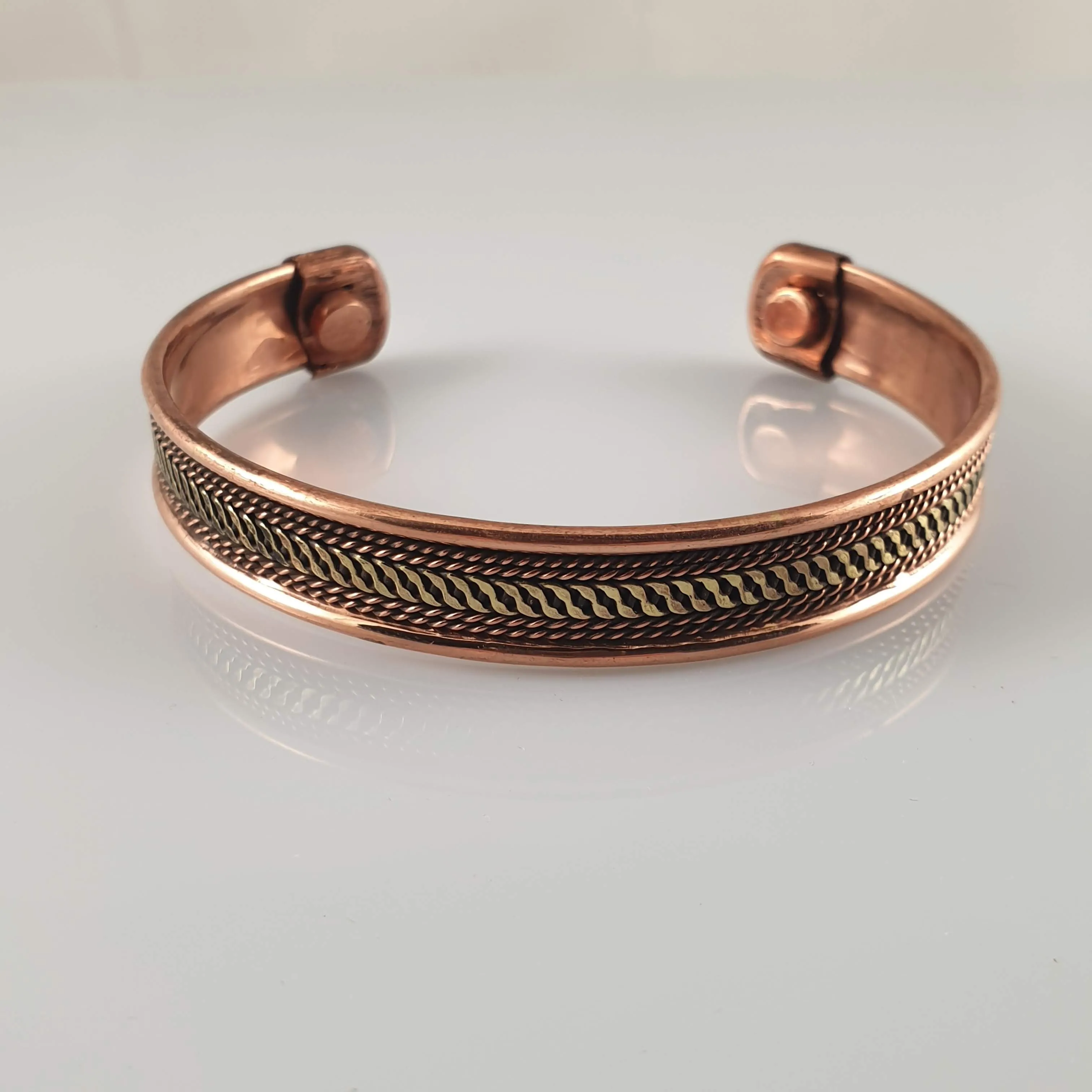 Golden Stripes Copper Magnetic Bracelet