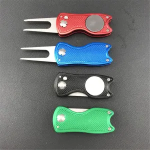 Golf Divot Repair Tool with Magnetic Ball Marker
