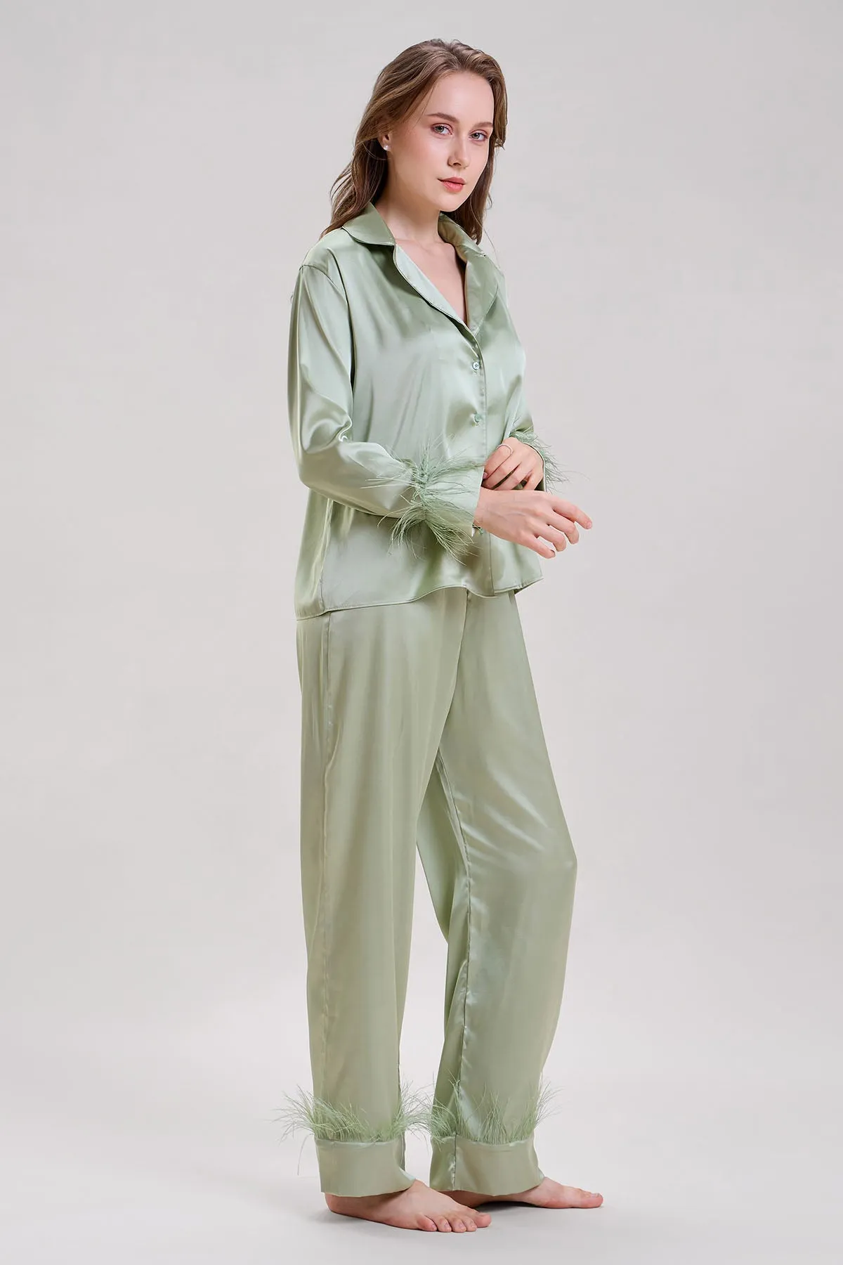 Green Collar Shirt & Pyjama