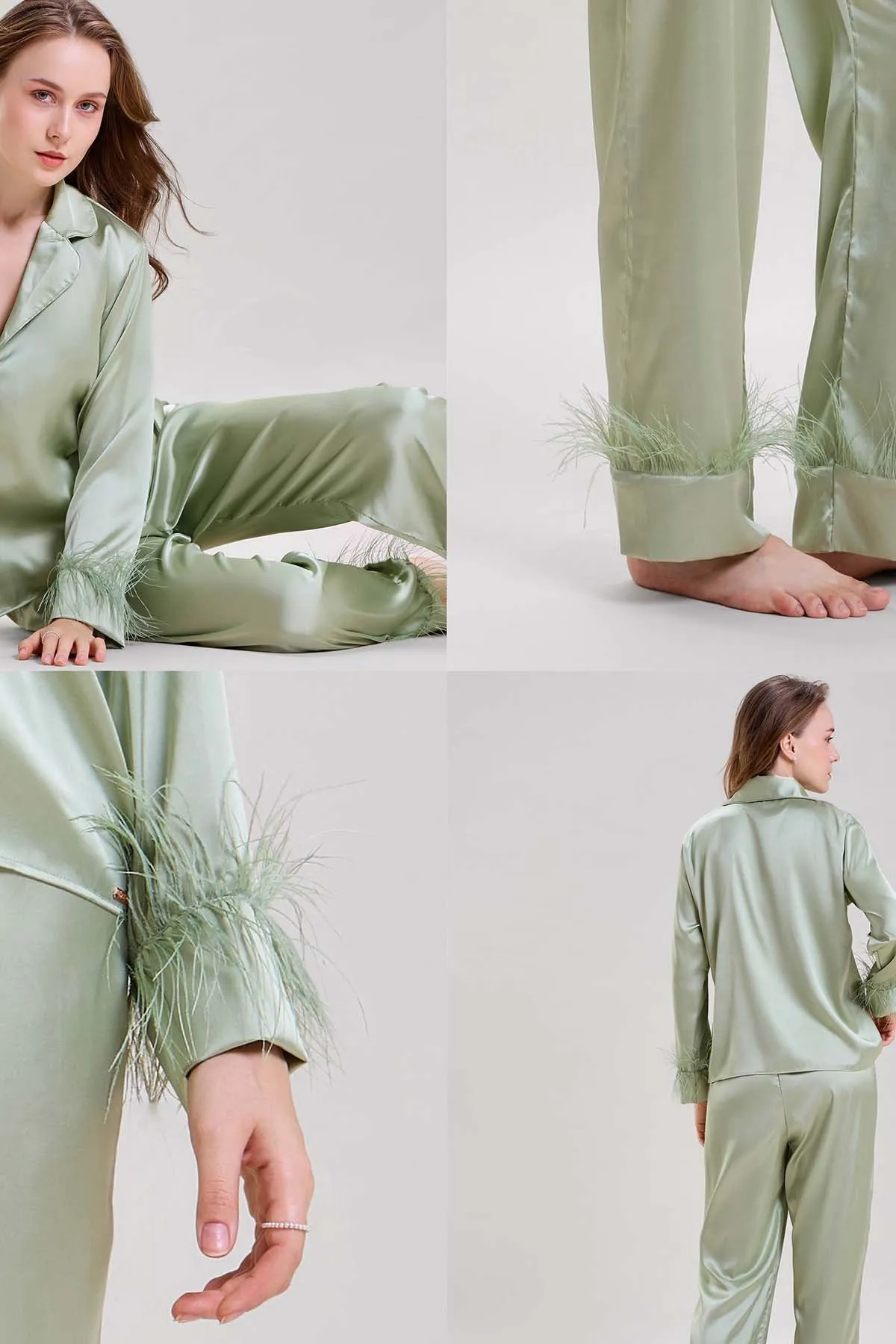 Green Collar Shirt & Pyjama