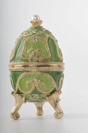 Green Faberge Egg with Animals Inside