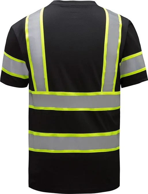 GSS Black Two Tone Short Sleeve T-Shirt, Non ANSI (each)