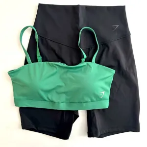 Gymshark S/M Elevate Cycling Shorts &amp; Cut Out Bandeau Shirts Bra Set