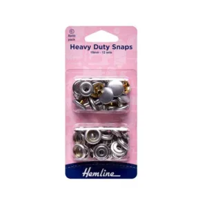 Heavy Duty Snaps Refill Pack 15mm  Nickel 12 sets