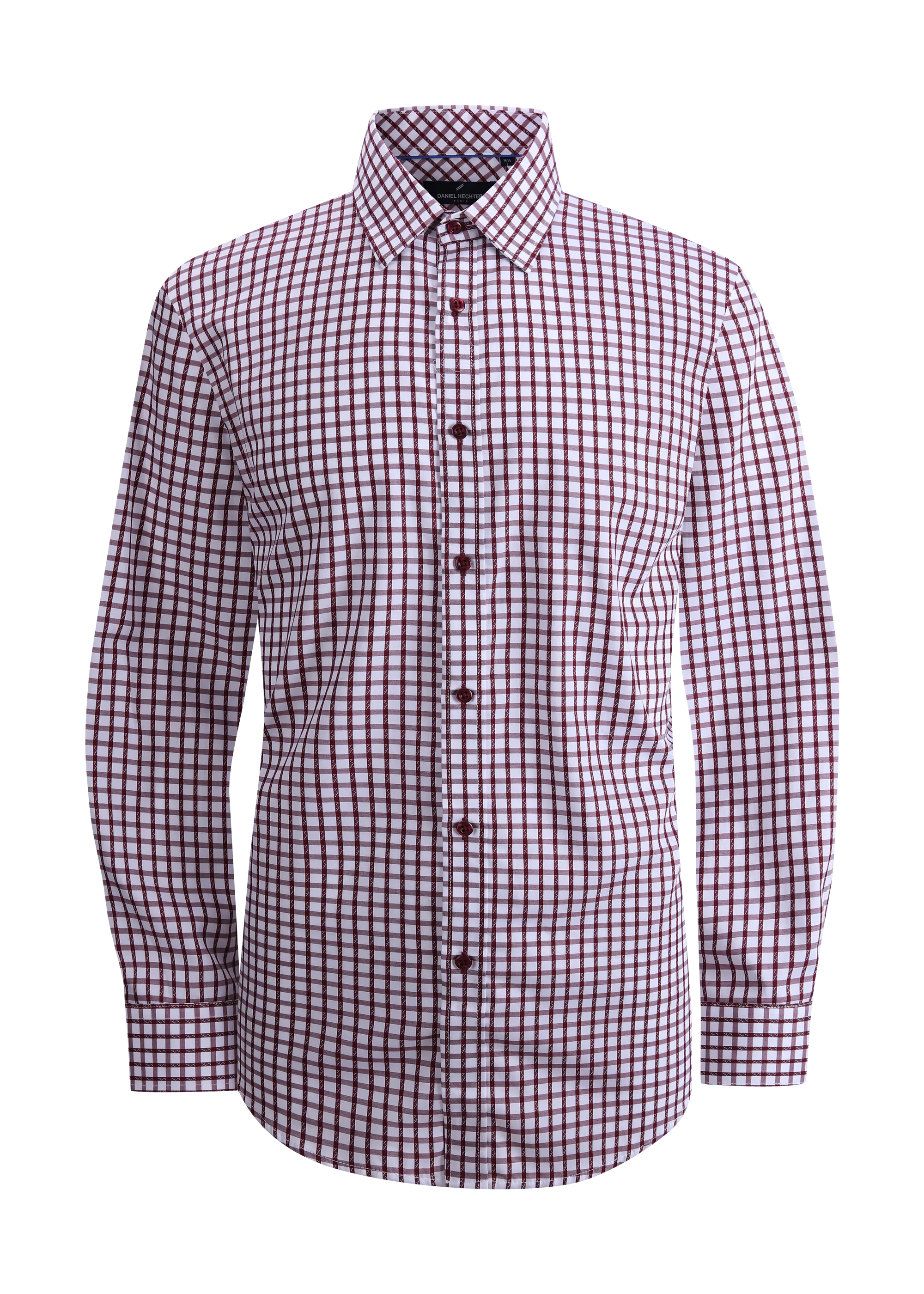 Hechter Paris Gingham Slim Fit Dress Non-Iron Shirt