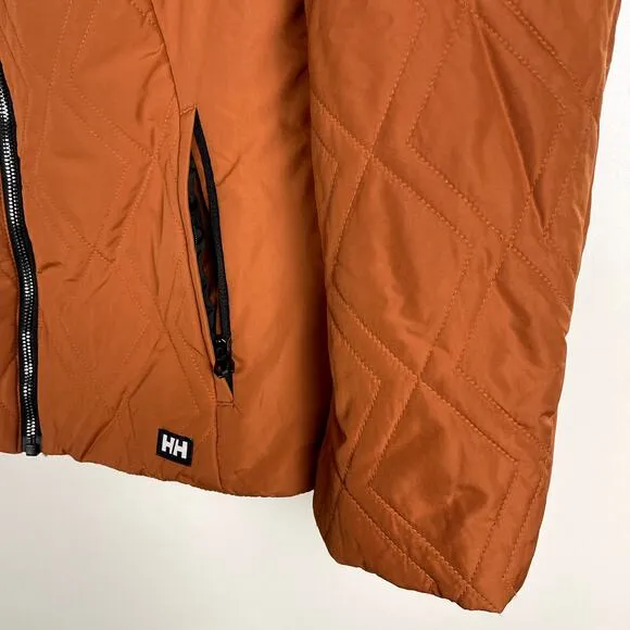 Helly Hansen Canyon Red Orange Quilted Insulator Jacket Size Medium Outdoorsy