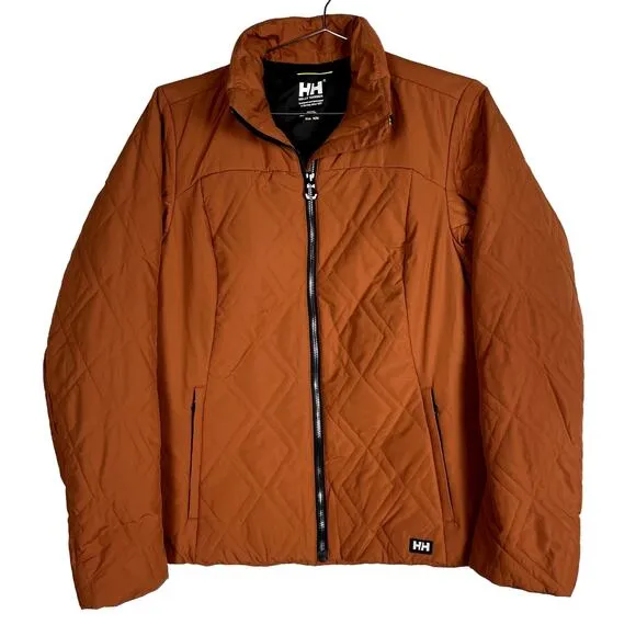 Helly Hansen Canyon Red Orange Quilted Insulator Jacket Size Medium Outdoorsy