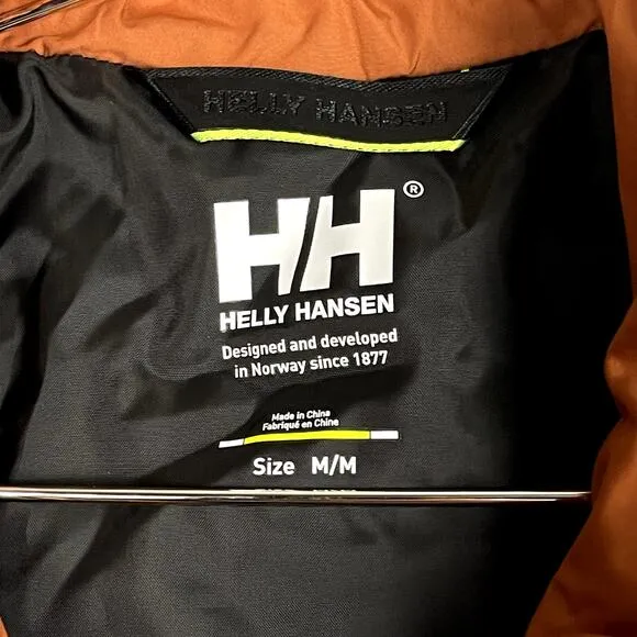 Helly Hansen Canyon Red Orange Quilted Insulator Jacket Size Medium Outdoorsy