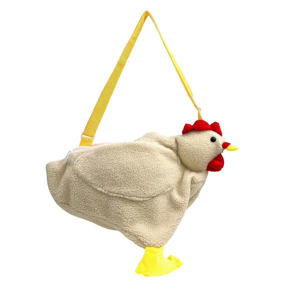 Hen Shape Plush Shoulder Bag: Women's Crossbody Purse