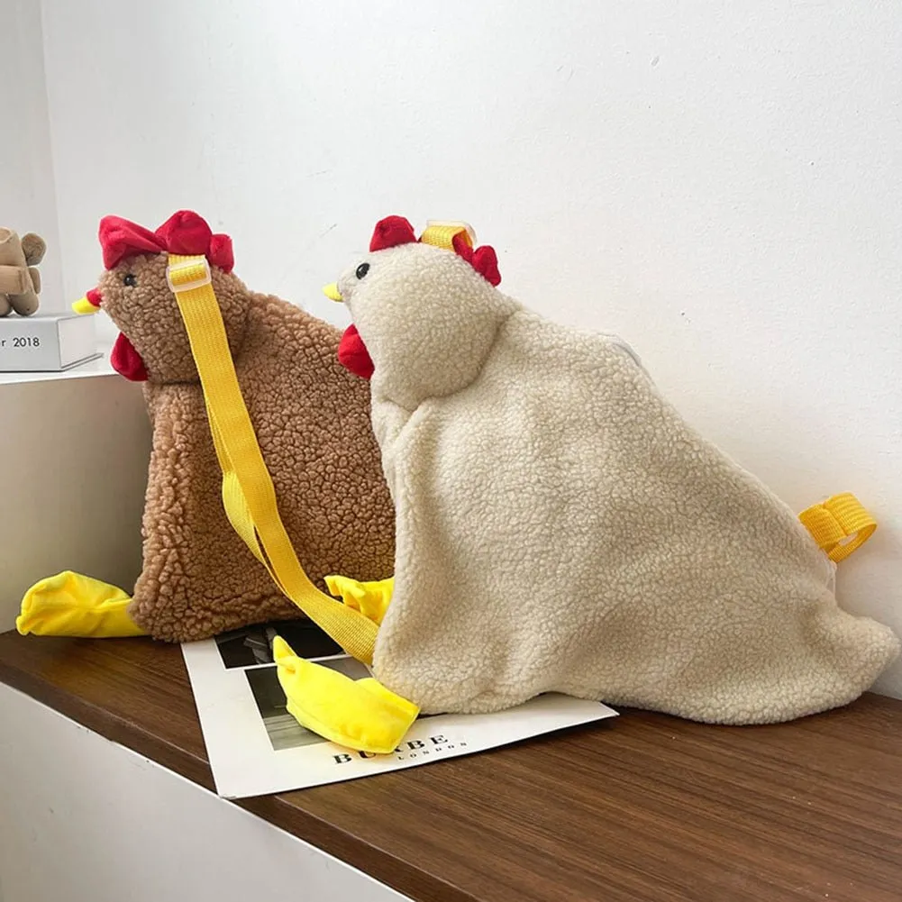 Hen Shape Plush Shoulder Bag: Women's Crossbody Purse