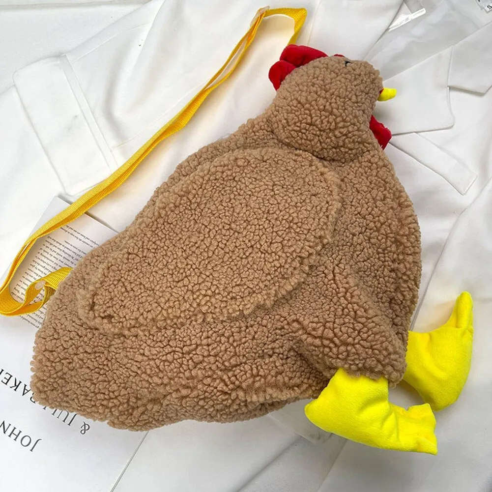 Hen Shape Plush Shoulder Bag: Women's Crossbody Purse