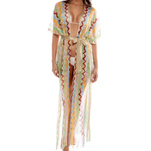 HERE COMES THE SUN - Open Front Tie Long Poncho