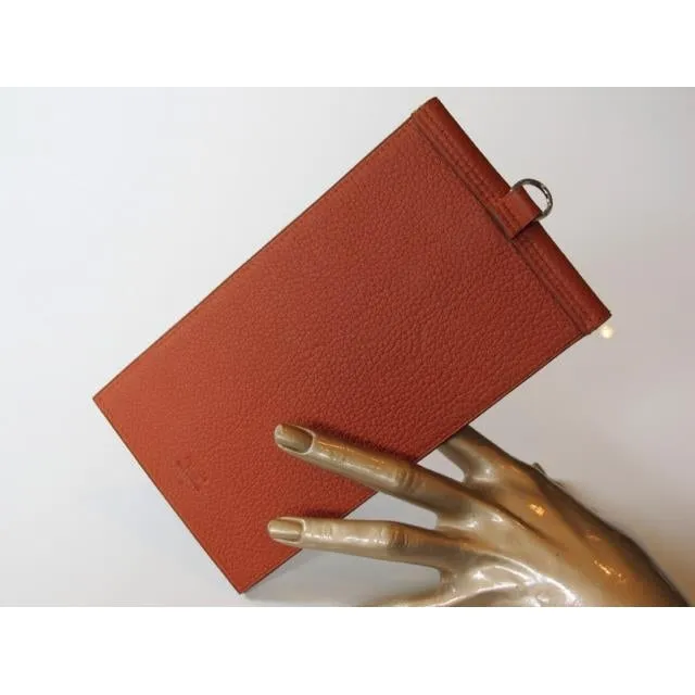 Hermes 2011 Potiron Buffle Leather Golf Score Holder NEW!