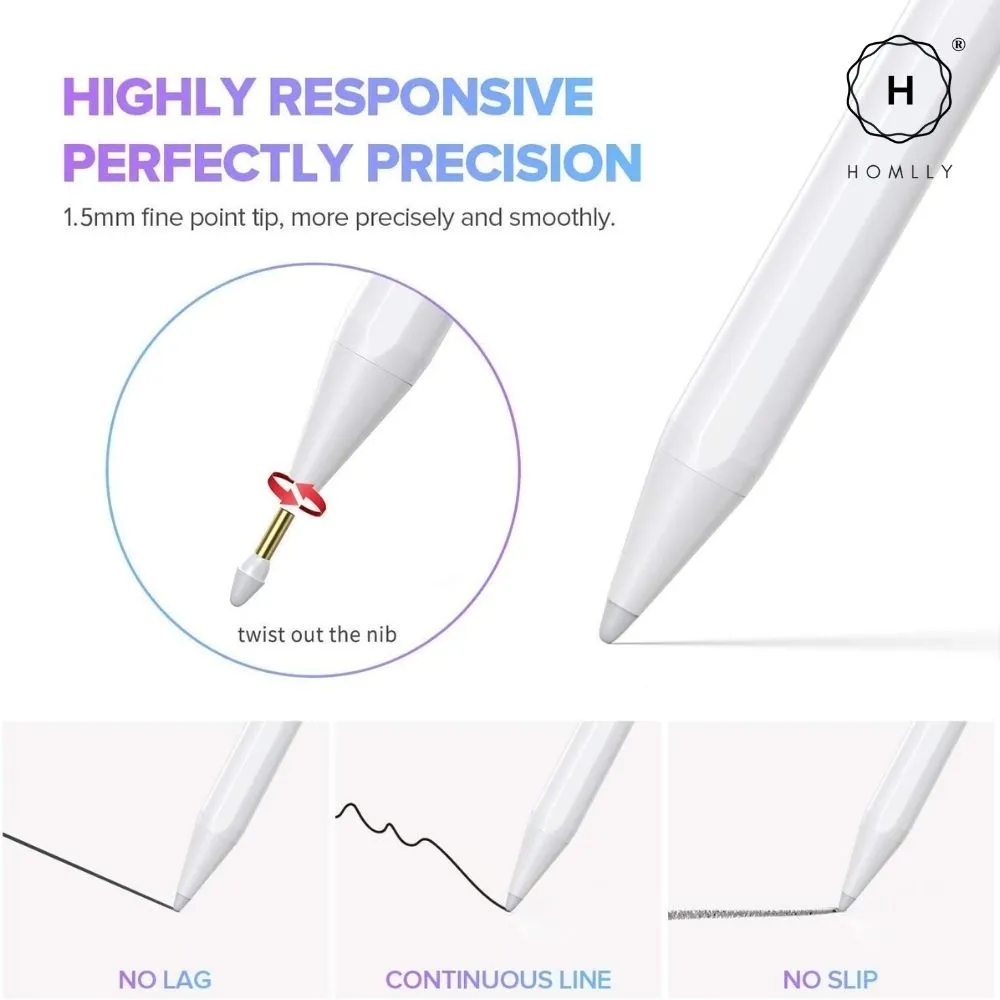 Homlly Magnetic Stylus Pen for iPad with Palm Rejection