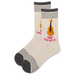 HOTSOX Women's Uke Can Do It Crew Sock