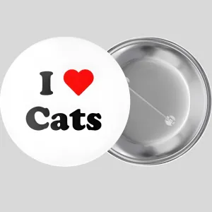 I Heart Cats Pinback Button
