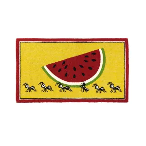 Indoor/Outdoor Summer Picnic Ants Hooked Polypropylene Accent Rug 24"x42",53d92