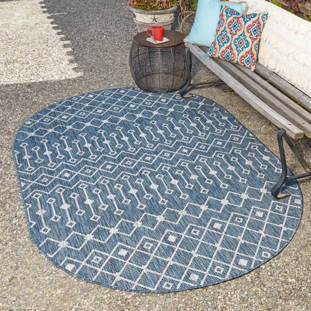 Innsbrook Southwestern Power Loom Teal Indoor/Outdoor Area Rug Laurel Foundry Modern Farmhouse® Rug Size: Oval 2'2" x 3'1"