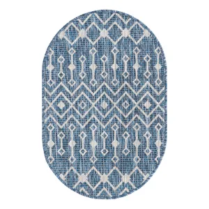 Innsbrook Southwestern Power Loom Teal Indoor/Outdoor Area Rug Laurel Foundry Modern Farmhouse® Rug Size: Oval 2'2" x 3'1"