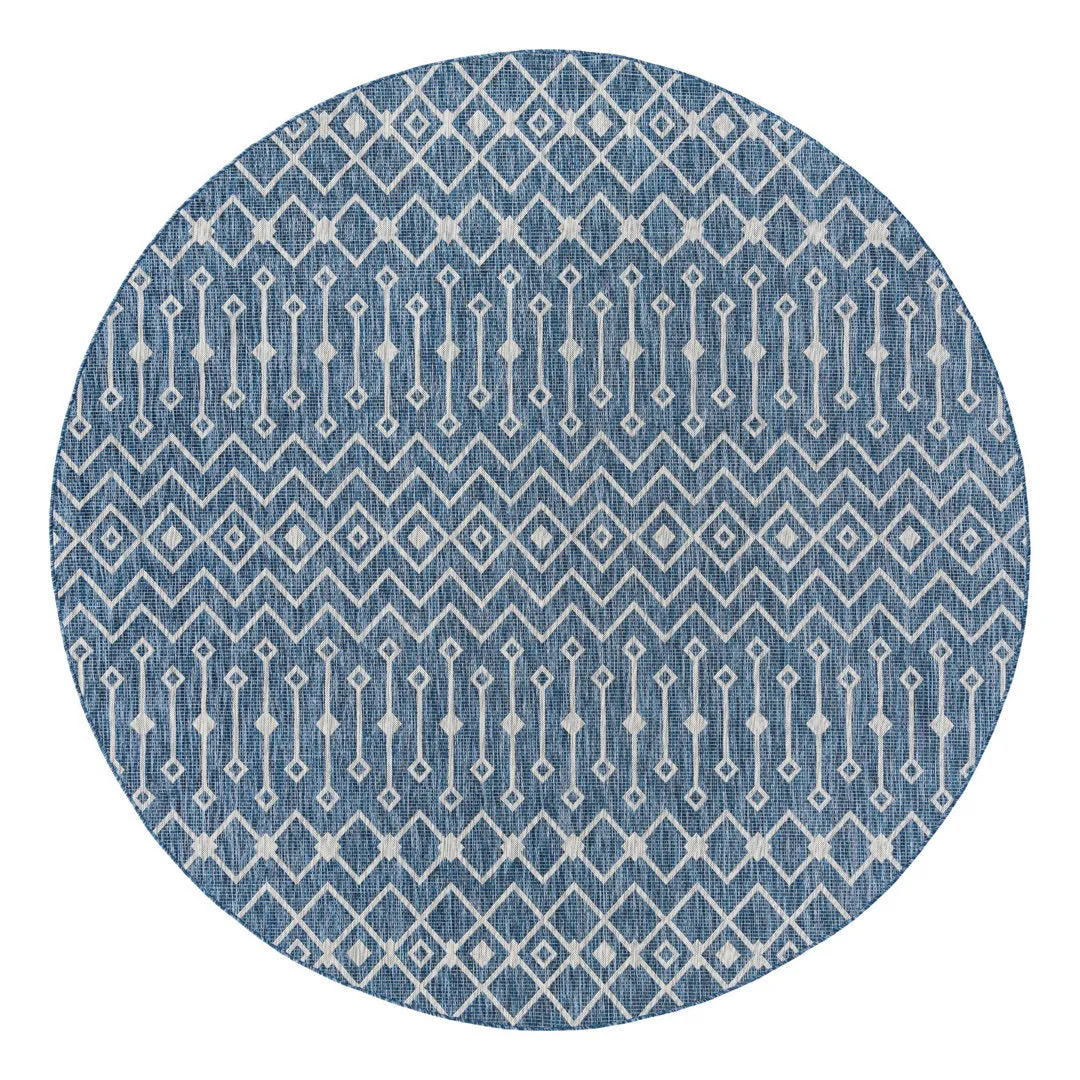 Innsbrook Southwestern Power Loom Teal Indoor/Outdoor Area Rug Laurel Foundry Modern Farmhouse® Rug Size: Round 10'