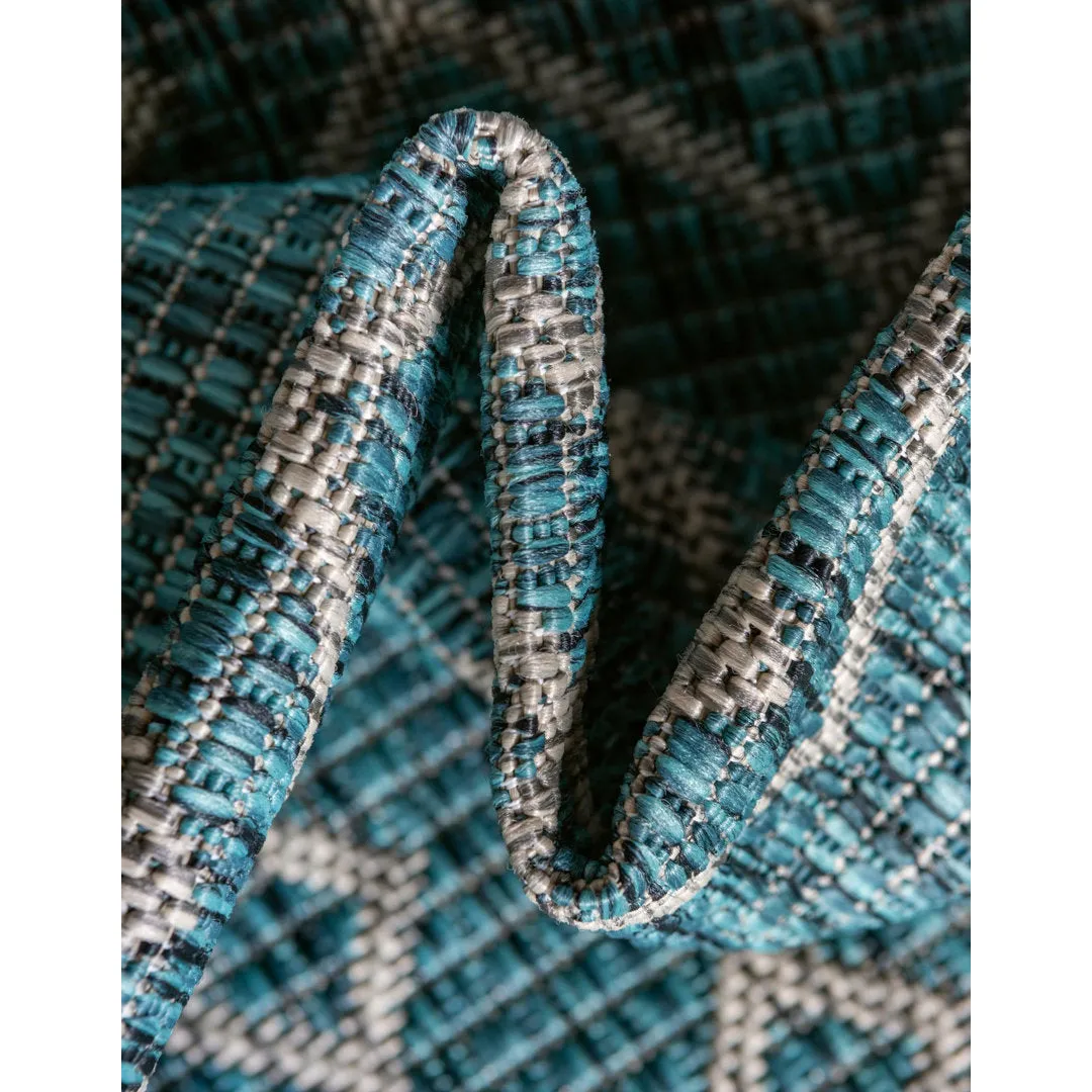Innsbrook Southwestern Power Loom Teal Indoor/Outdoor Area Rug Laurel Foundry Modern Farmhouse® Rug Size: Round 10'
