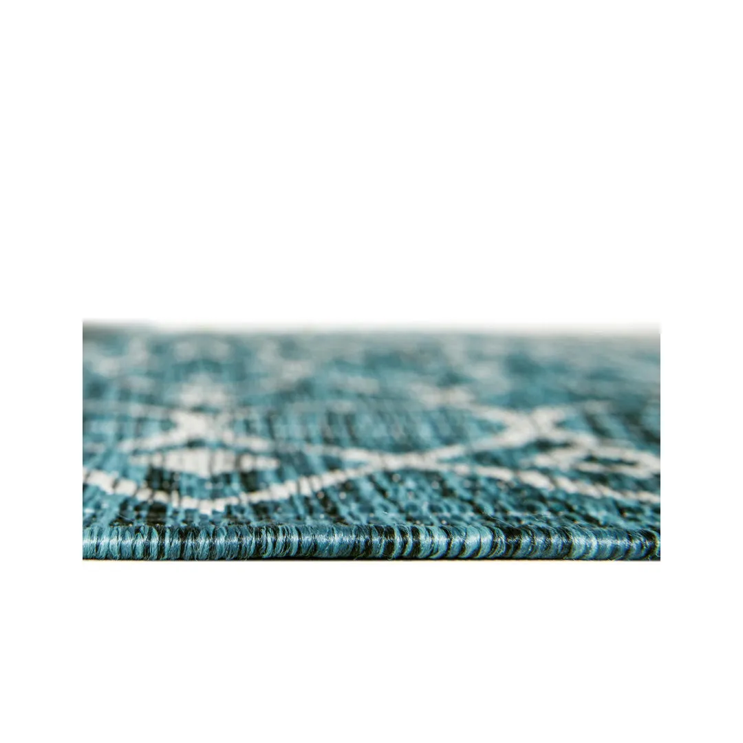 Innsbrook Southwestern Power Loom Teal Indoor/Outdoor Area Rug Laurel Foundry Modern Farmhouse® Rug Size: Round 10'