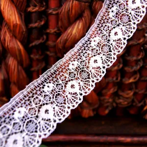 Intricate Accent White Lace Trim 1" wide
