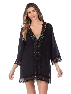 Island Fare V Neck Tunic Black