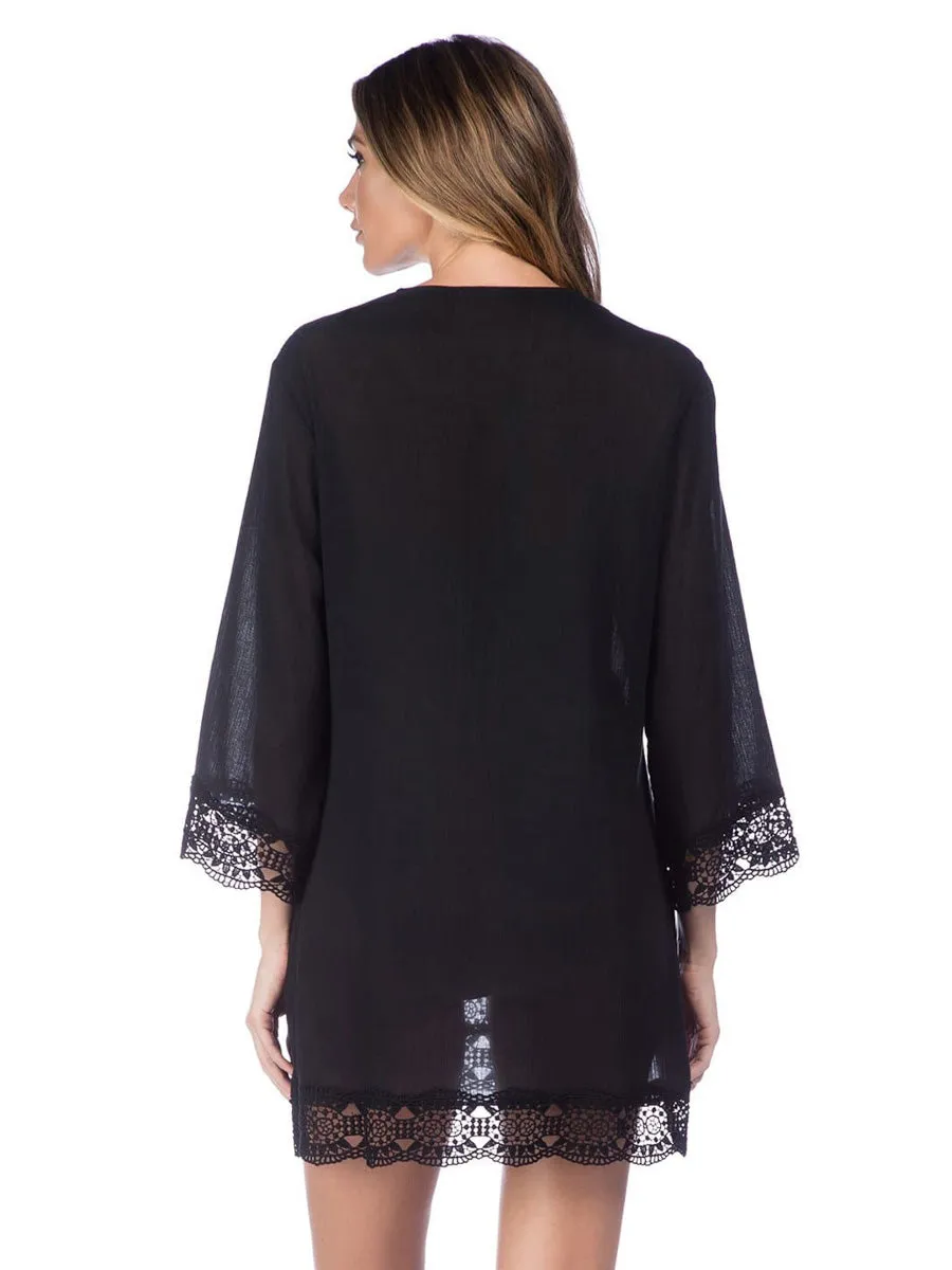 Island Fare V Neck Tunic Black