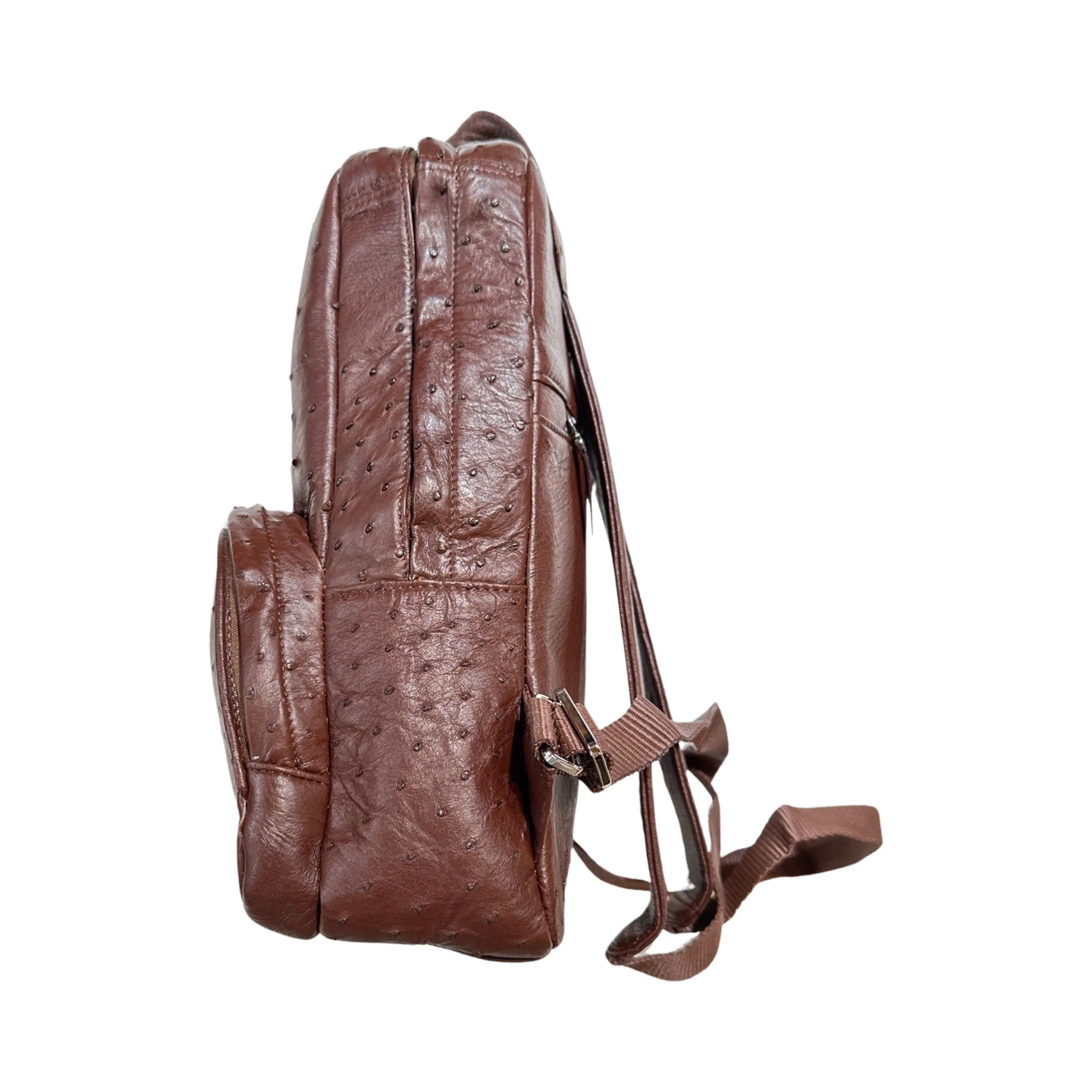 Kashani Chocolate Brown Ostrich Quill Backpack