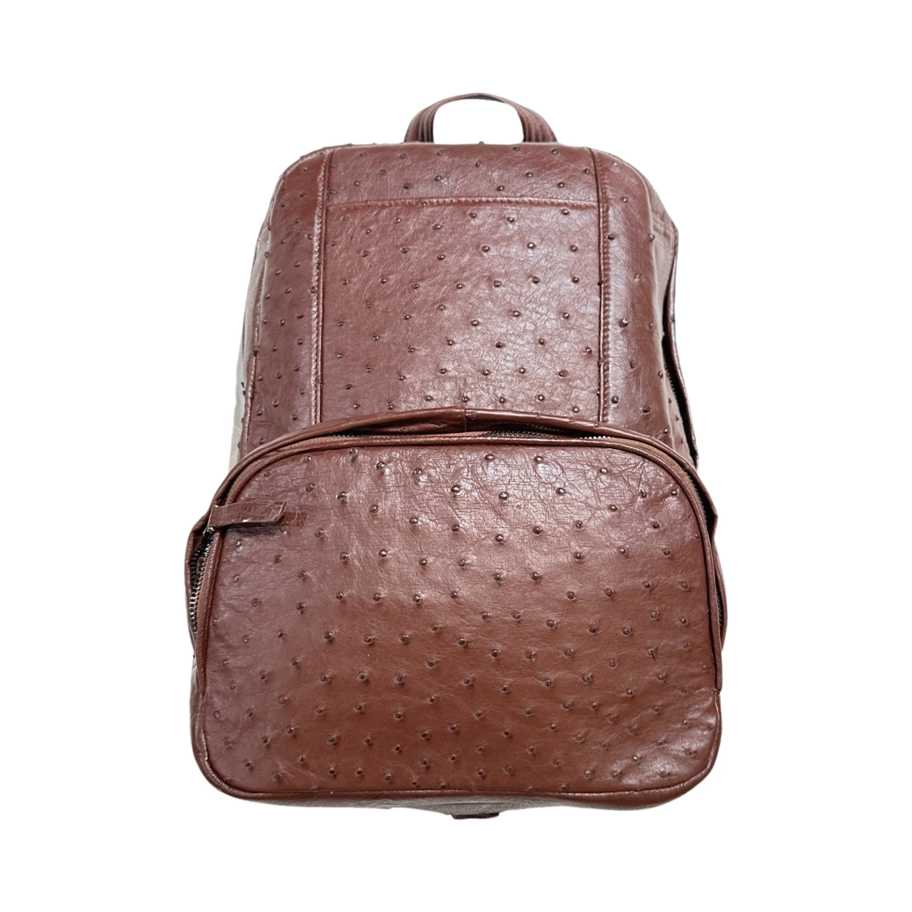 Kashani Chocolate Brown Ostrich Quill Backpack
