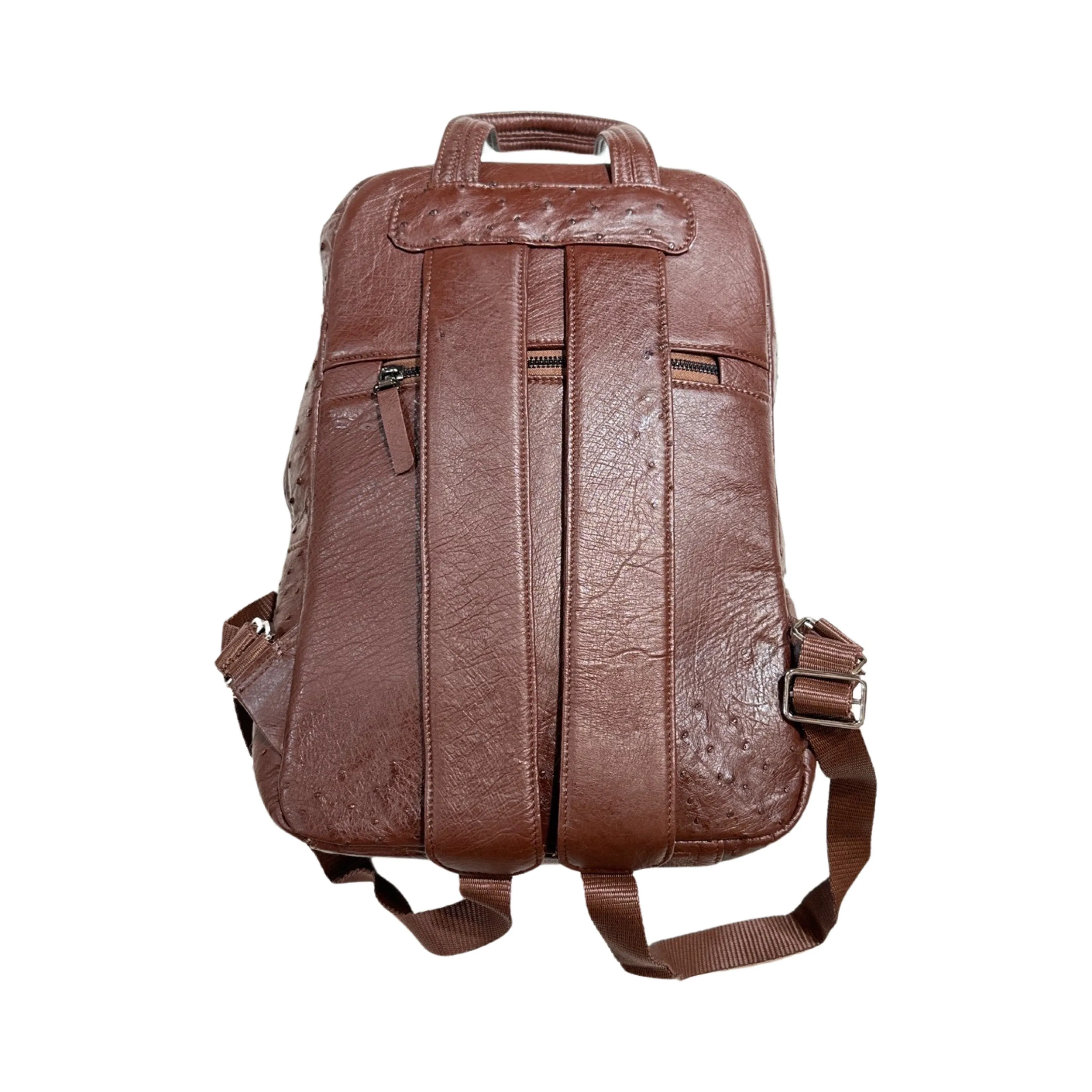 Kashani Chocolate Brown Ostrich Quill Backpack