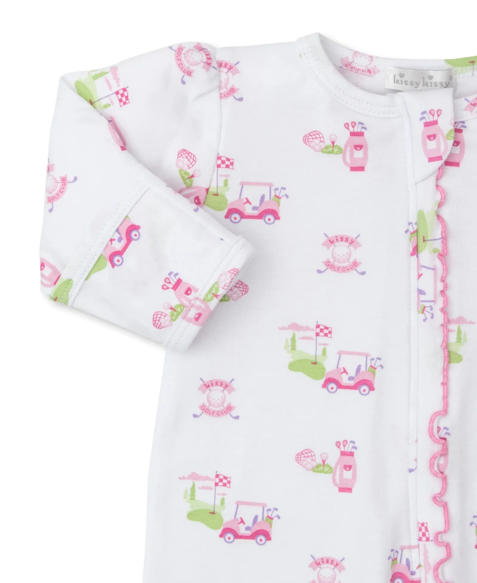 Kissy Kissy | Golf Club Pink Zip Footie