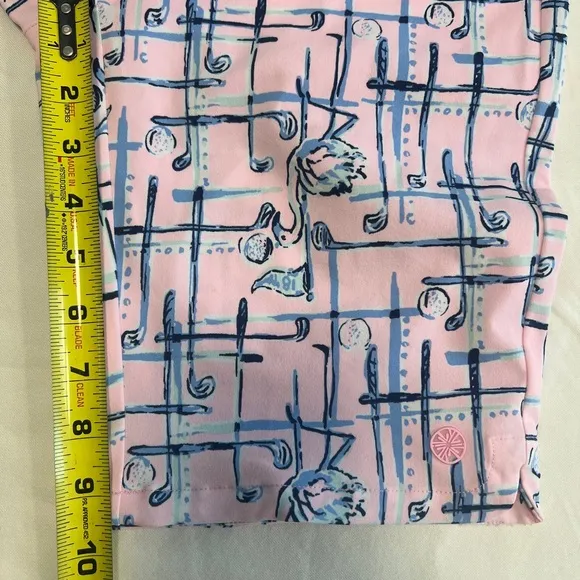 Lilly Pulitzer “Talk Birdie to Me” Pink Luxletic Fairway Golf Shorts NWT